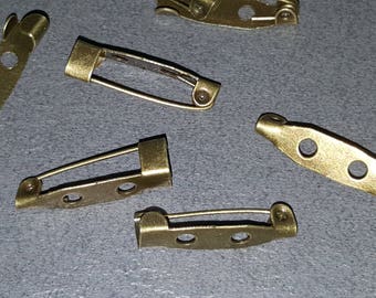 6 supports brooch bronze metal 2 cm