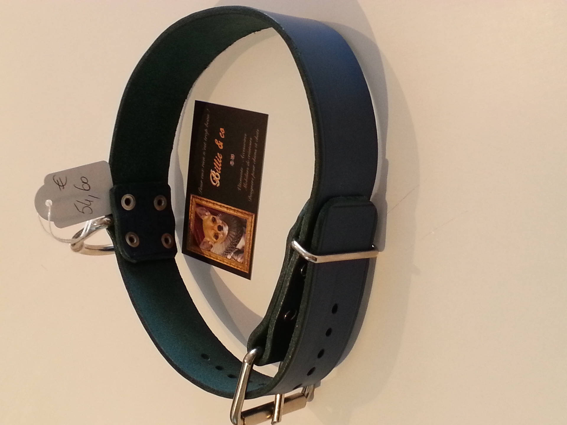 Collier Cuir Bleu Pour Grand Chien