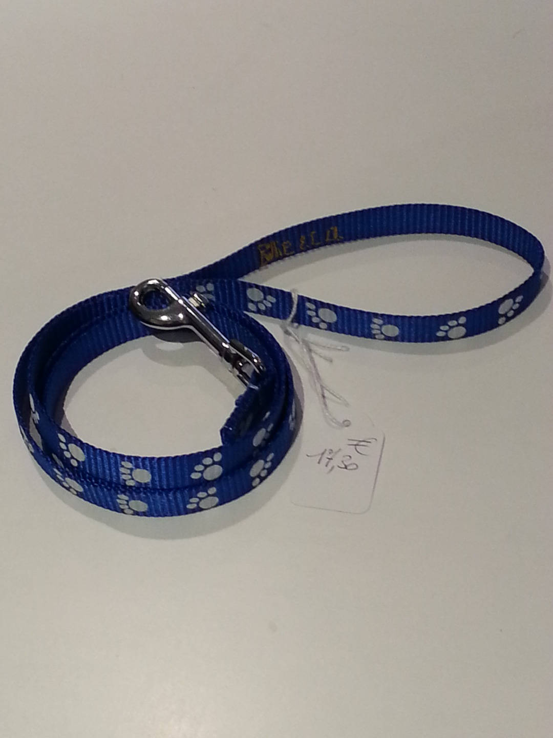 Laisse Nylon Bleue et Blanche Pour Chien ou Chat