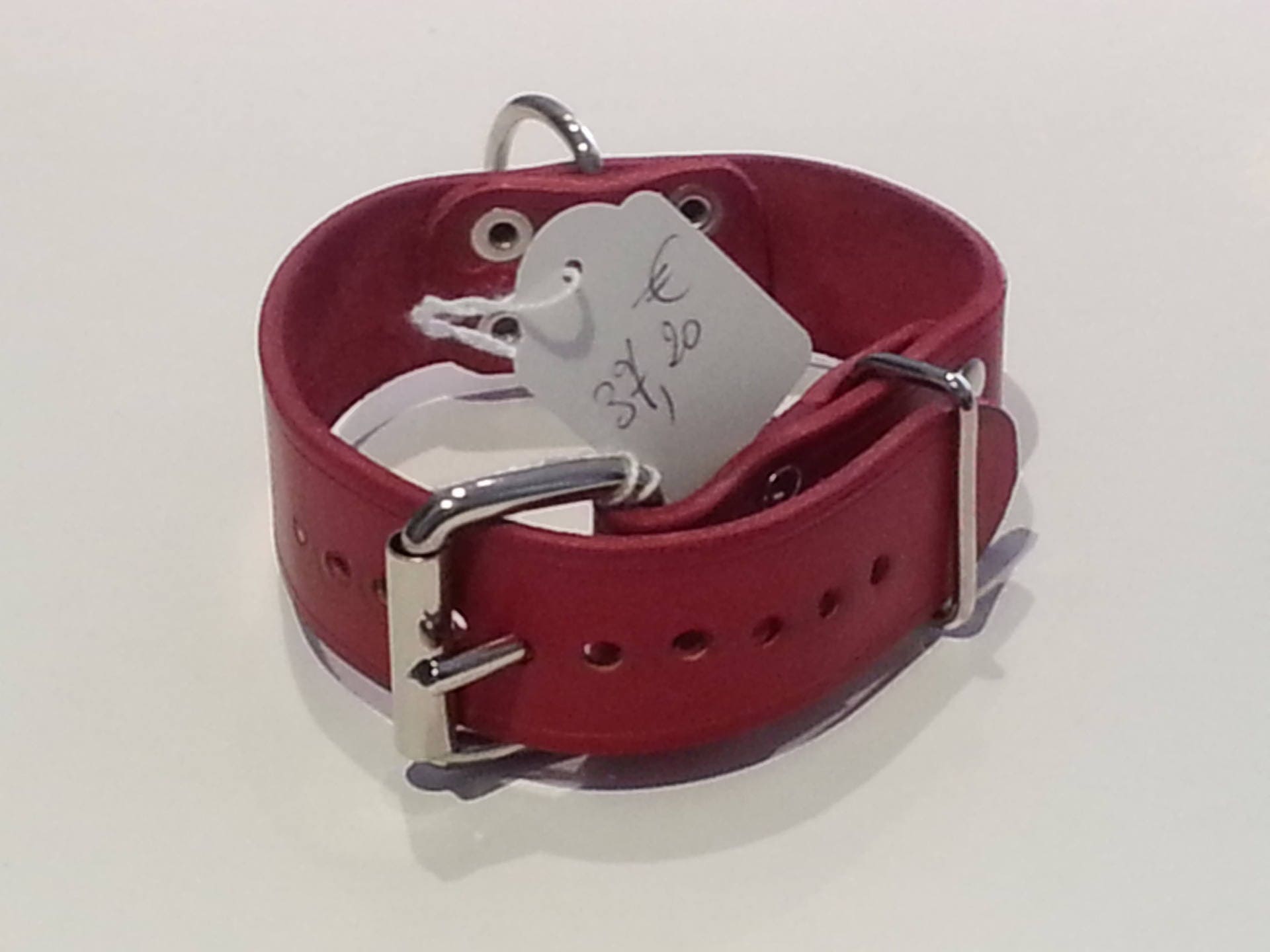 Collier en Cuir de Couleur Rouge Largeur 3 cm