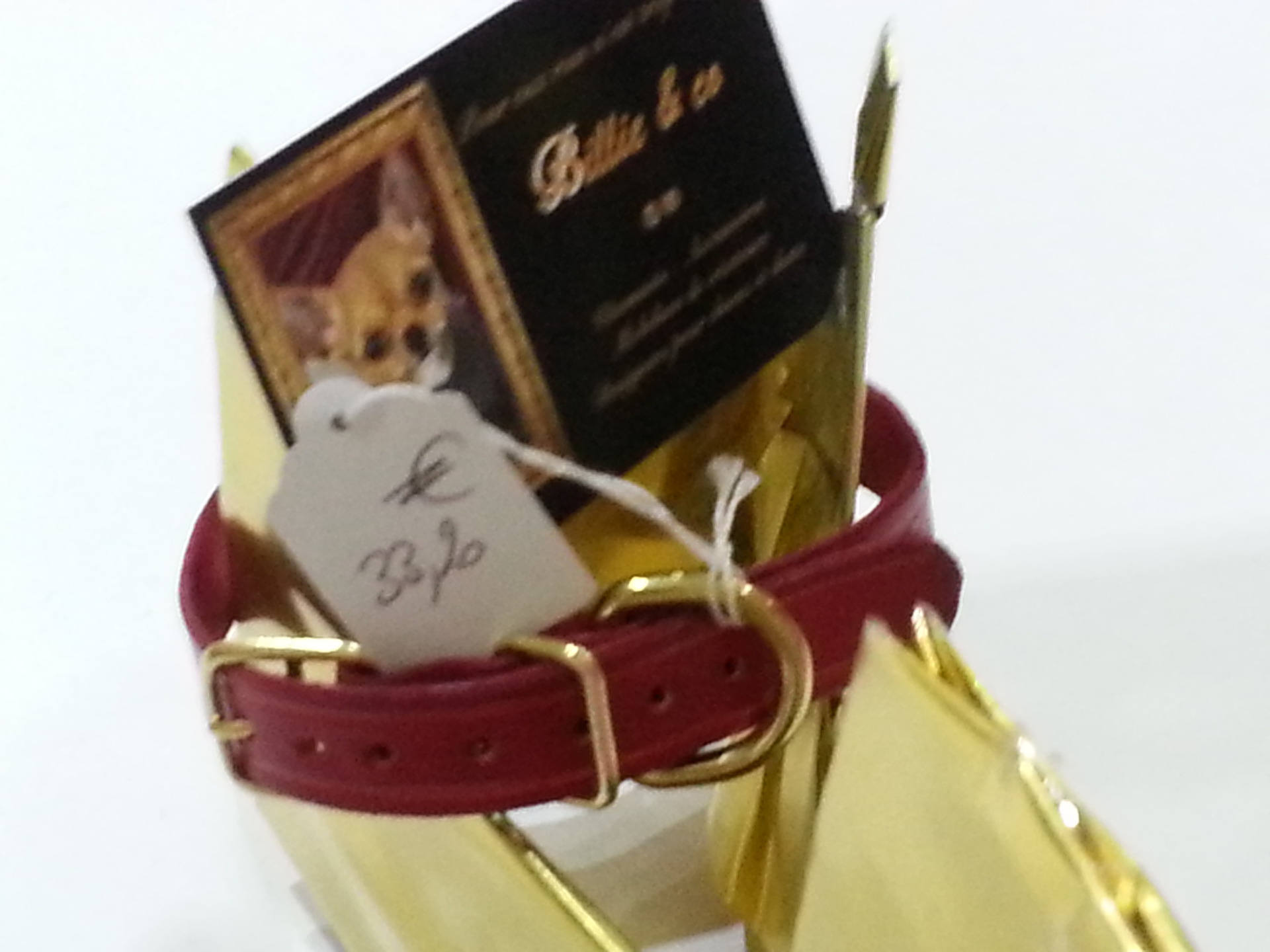 Collier en Cuir Fin, Rouge Pour Chien