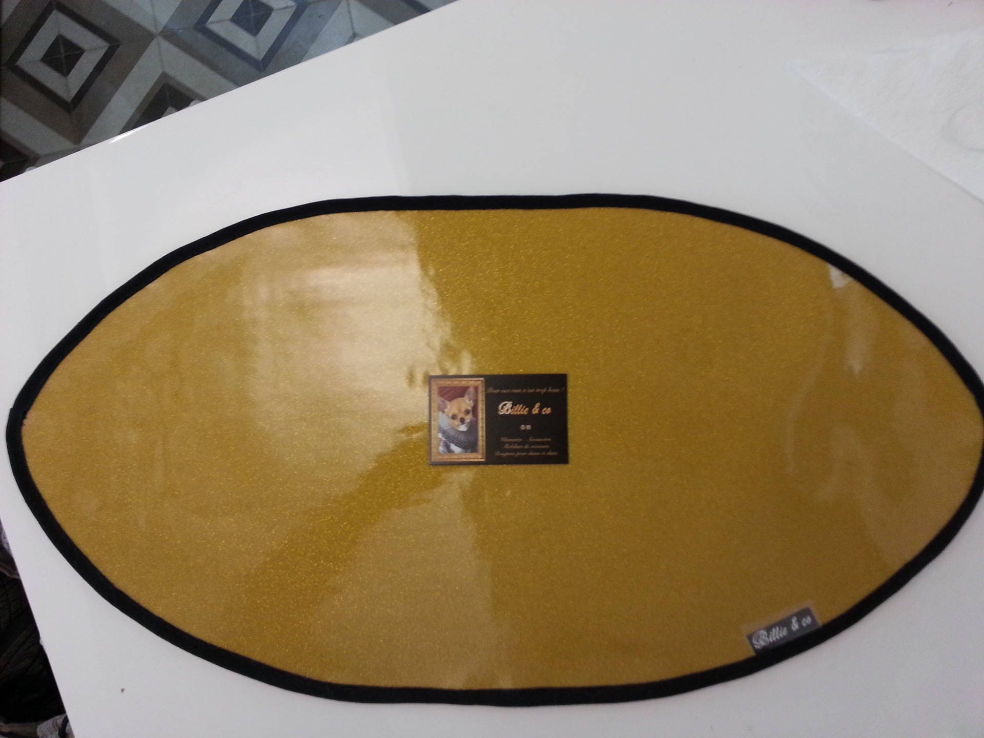 Set à Gamelles Ovale, Doré Pour Chien ou Chat