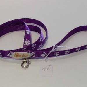 Purple nylon leash for dog or cat