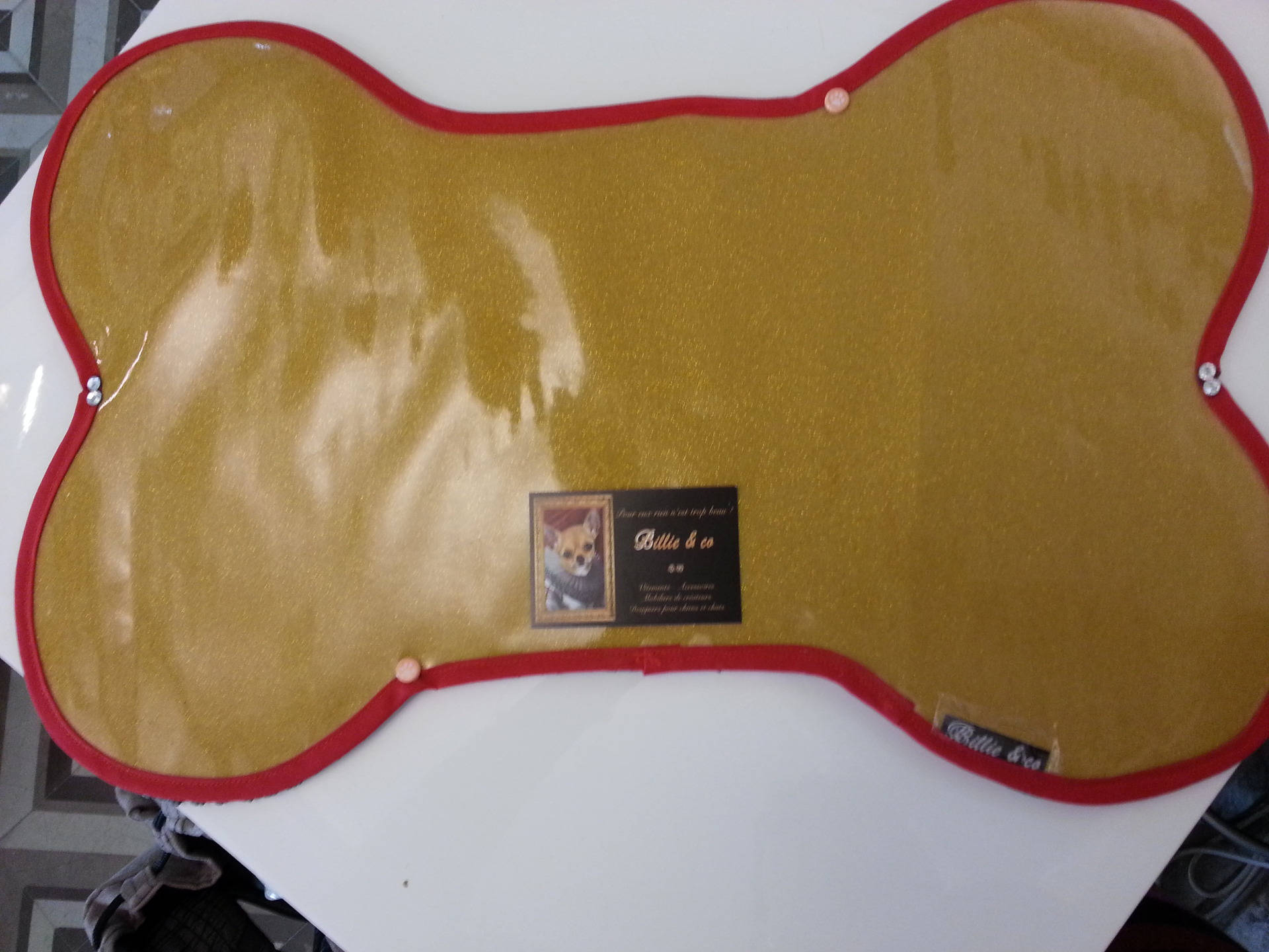 Set à Gamelles Uni Doré Pailleté Pour Chien ou Chat