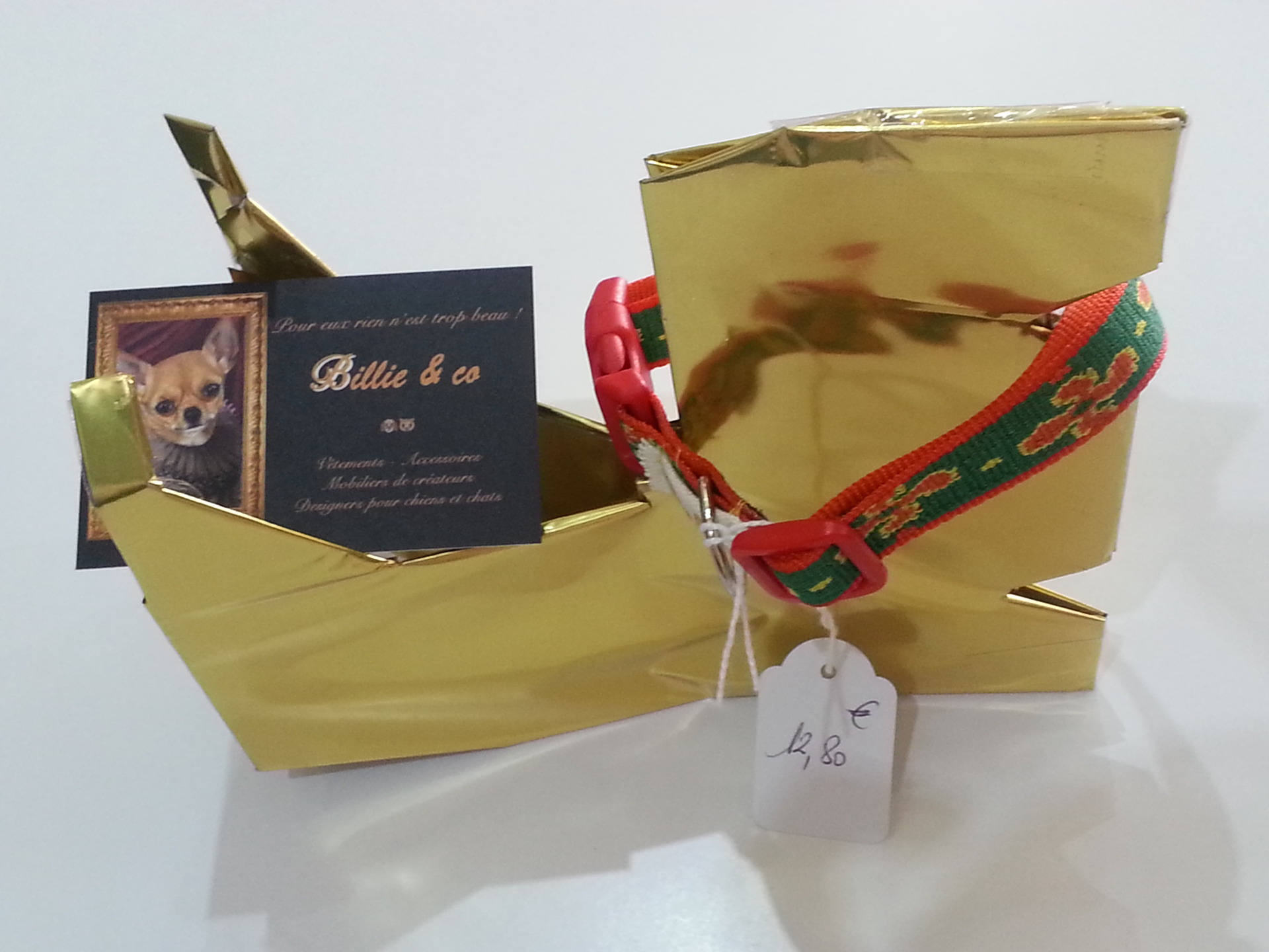 Collier Vert et Orange Pour Chien ou Chat