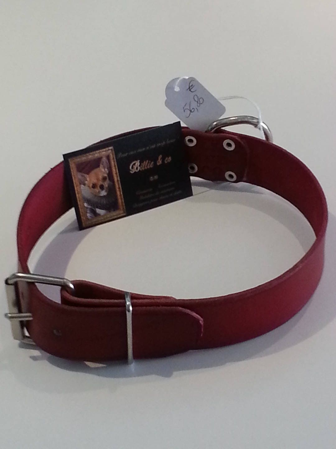 Collier Cuir de Couleur Rouge Pour Grand Chien