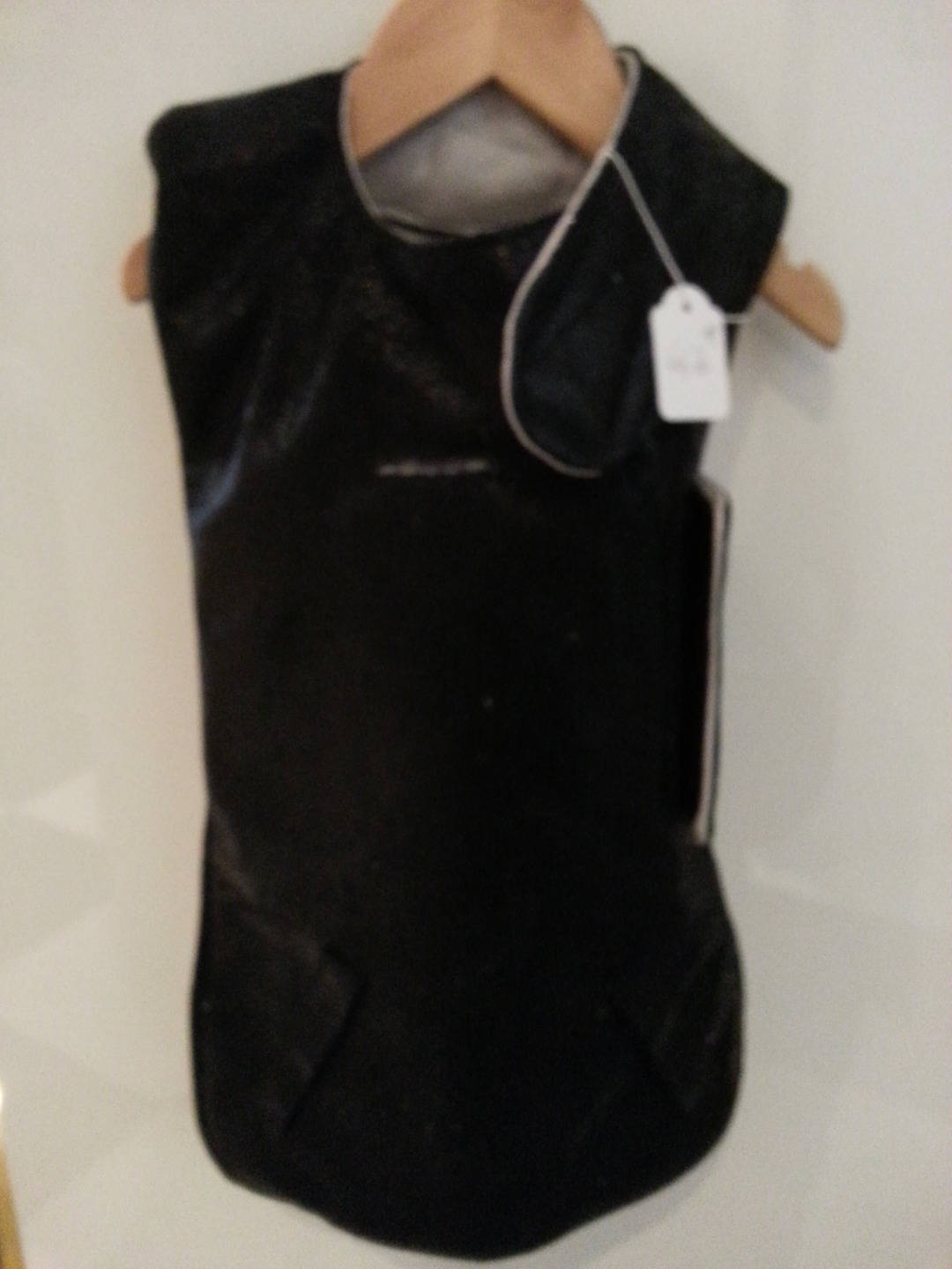 Imperméable Blaise Noir Brillant Doublé d'un Molleton Gris Pour Chien