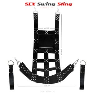High Quality Handmade Premium Leather Sex Swing Sling In Black Leather