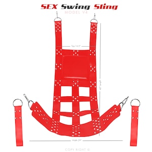 High Quality Handmade Premium Leather Sex Swing Sling In Red Thick Leather
