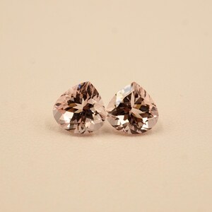 Peach Morganite Gemstone Pair: 3.50Ct Heart Cut, AAA+ Quality