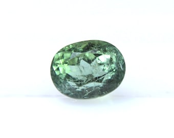 Natural Green Tourmaline Gemstone, Oval Shape Faceted Ring Size Tourmaline Loose Gemstone 1.35Cts 6X6X4.10MM