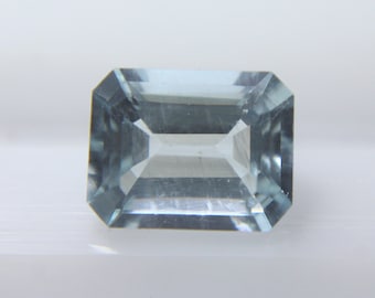 AAA Aquamarine Gemstone: 2.25 Carat Octagon Faceted Cut