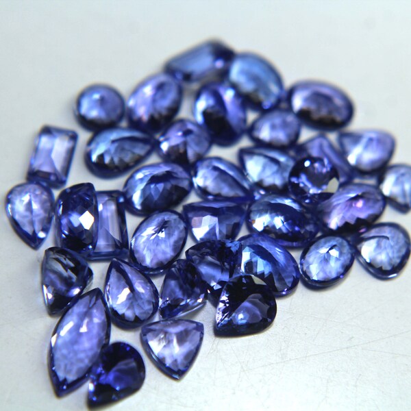 16 carats 100%Natural Tanzaite Blue color  AAA++ Quality Top Blue Color, 35 pieces Mix shape lot Faceted cut Loose Gemstone all calibrated