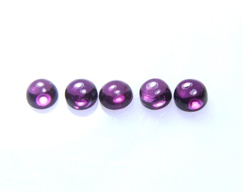 Rhodolite Garnet Gemstone: 2.40 Cts, Round Cabochon, AAA+ Quality, 5 Piece