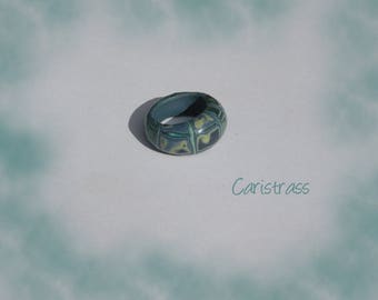 Madras blue effect round ring
