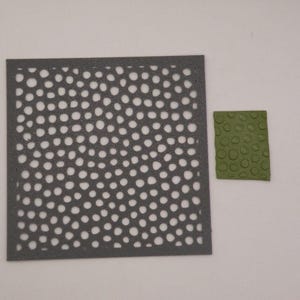 Texture Stencil for Polymer Clay, Reusable Silk Screen with Dots and Holes Pattern, Embossing Template for Clay Jewelry