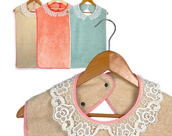Adult bib 75 x 40 or 90 x 50 cm oeko-tex fabric