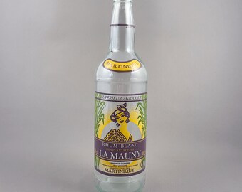 Bottle of La Mauny rum 55% empty 1 liter from Martinique