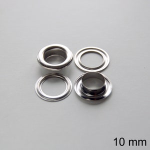 Silver Metal Eyelet 5 10 or 17 mm decreasing price 10 mm