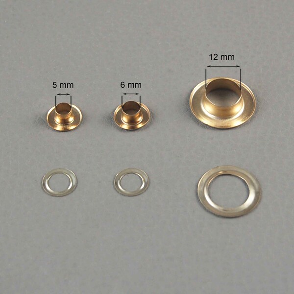 Oeillet Metal Couture Doré 5  6 ou 12 mm tarif dégressif