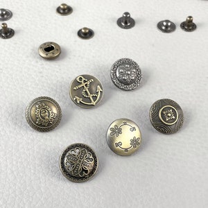 Metal Snaps, Spring Snap Buttons 10mm 12.5mm 15mm Snaps 633 831 655 Snaps P  