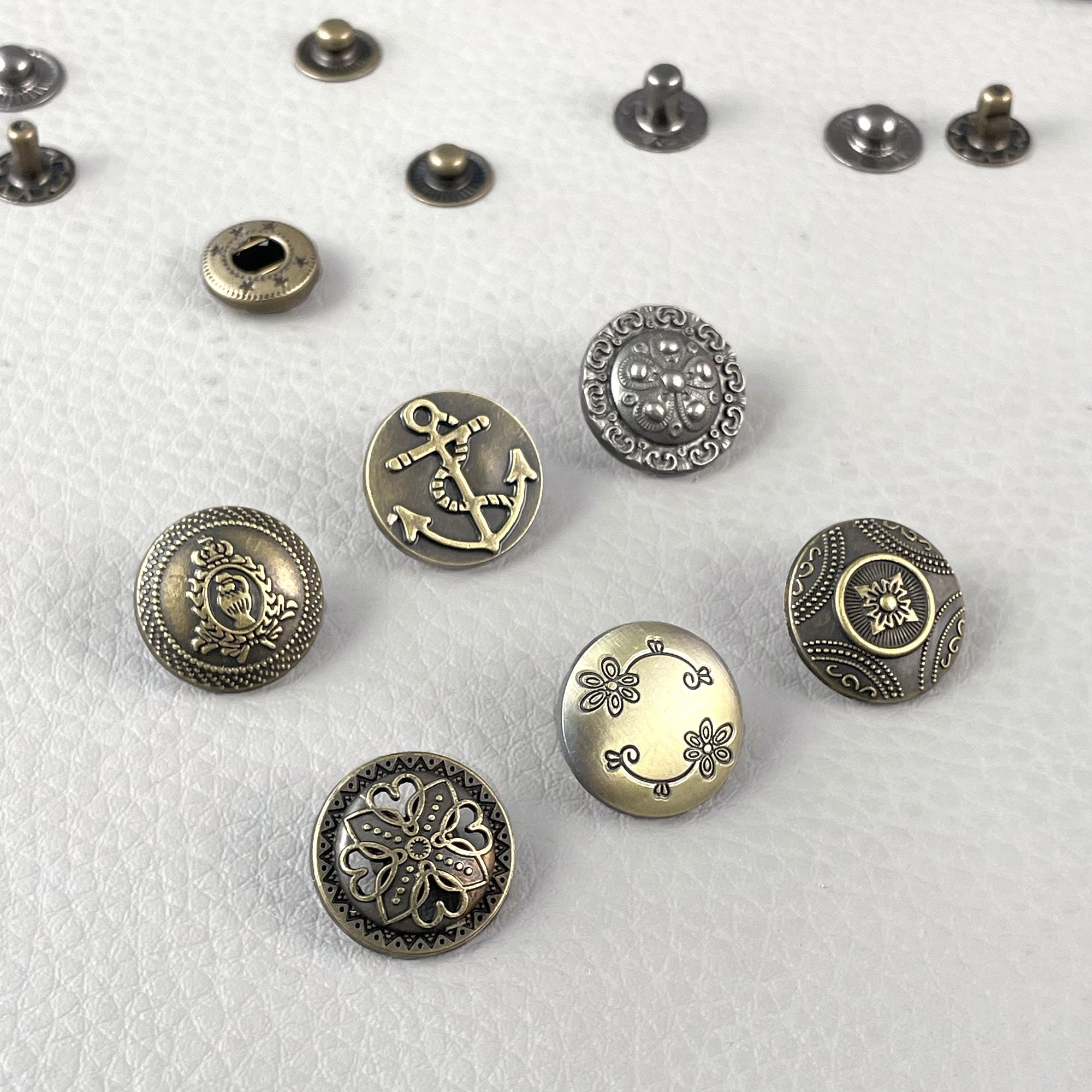 Snap Buttons 1 Dozen Sets of Metal 5/8 or 7/8 Sew on Snap Buttons Available  in Black and Nickle and in Two Sizes 8mm 10mm and 12 Mm 