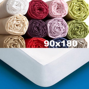 Fitted sheet for mattress 90x180 Oeko-Tex fabric image 1