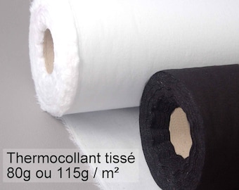 Tissu thermocollant 80 ou 115 gr/m2 blanc ou noir tarif dégressif