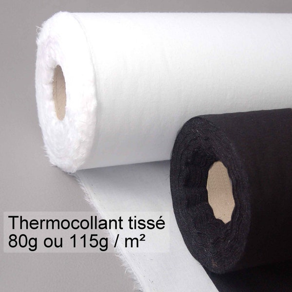 Tissu thermocollant 80 ou 115 gr/m2 blanc ou noir tarif dégressif