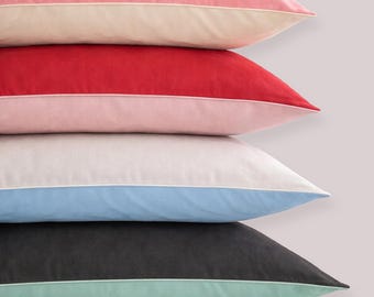 Two-tone pillowcase made of Oeko-Tex certified cotton