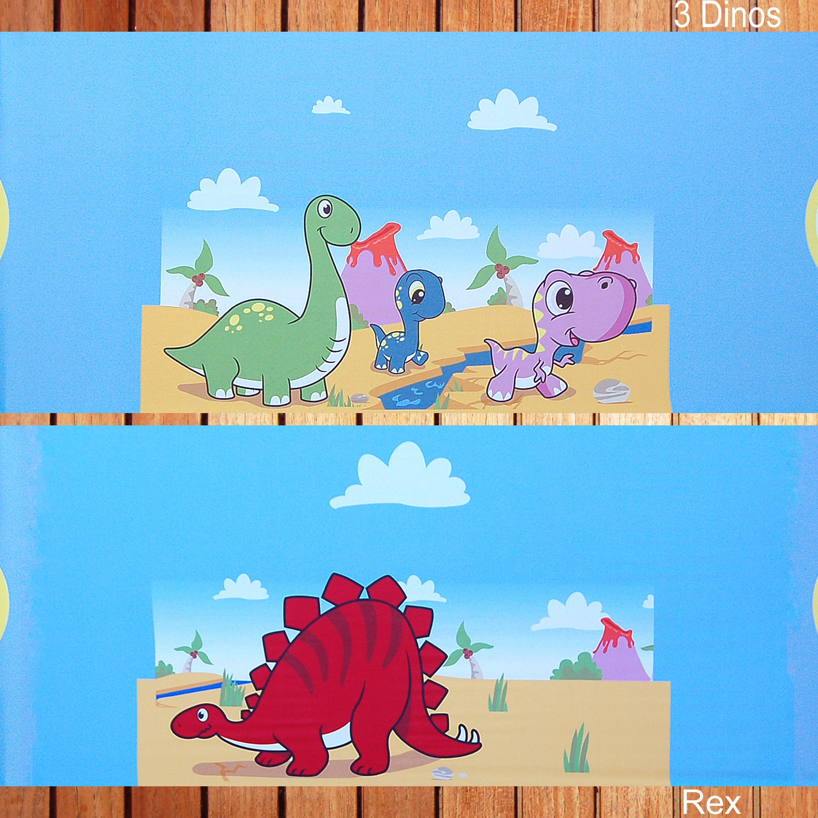 Tissu Panneau Coupon Imprimé Dinosaure Décoration Chambre d'enfant Certifié Oeko-Tex