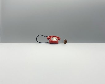 Miniature Barbie enameled metal telephone