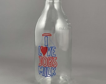 Vintage English Glass Milk Bottle Pint 568ml 80s