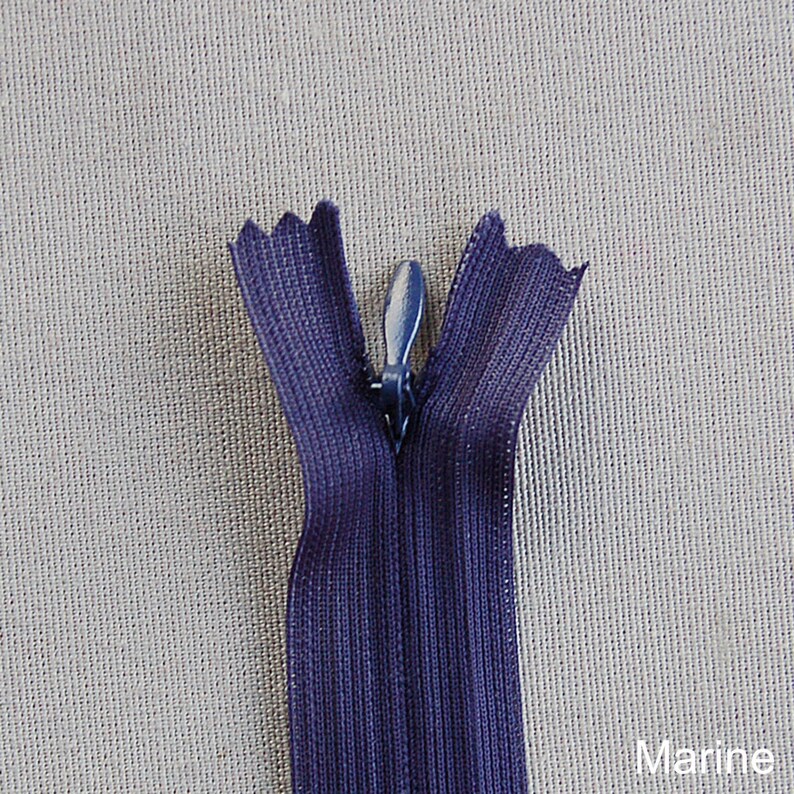 25 cm Fermeture à glissière invisible non séparable tarif dégressif Marine