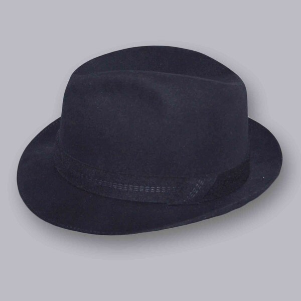 HUCKEL VINTAGE CHAPEAU homme forme fedora en feutre de laine tour de tete 55