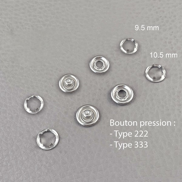 Bouton pression jersey type 222 ou 333 diamètre 9,5 ou 10,5 mm tarif dégressif