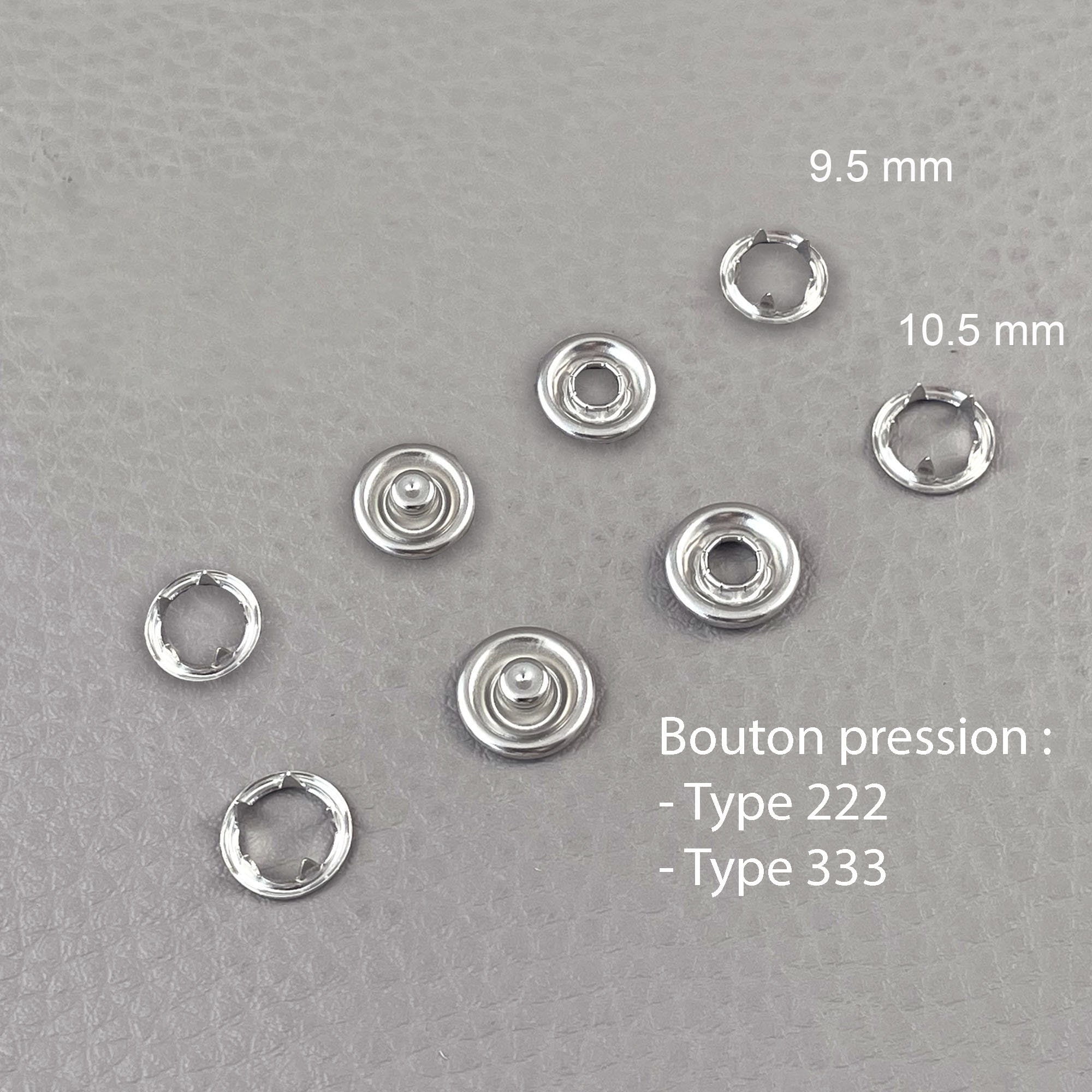 25 Small Metal Snap Buttons 8mm, Miniature Silver Open Ring Prong