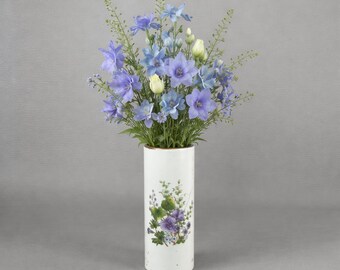 Stoneware soliflore vase with floral decoration, 13.5 cm, vintage style
