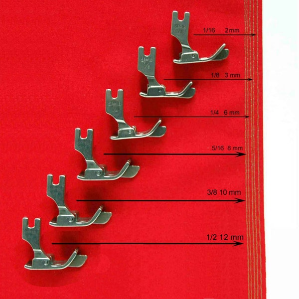 Articulated Presser Foot Guide 1/16" 1/8" 1/4" 5/16" 3/8" or 1/2" Right industrial machine