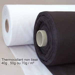 Non-woven Viseline iron-on adhesive 40, 50 or 70 gr per m2 white or black decreasing price