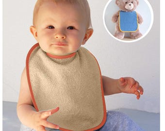Oeko-tex bib, cotton baby bib to tie, decreasing price