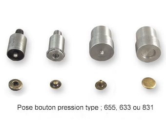 Jeu de Pose bouton pression diamètre 10 12,5 17 ou 18 mm pour presse manuelle