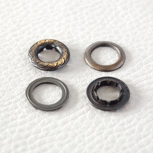 Dekorative gravierte Metallöse 9 mm, Preisreduzierung