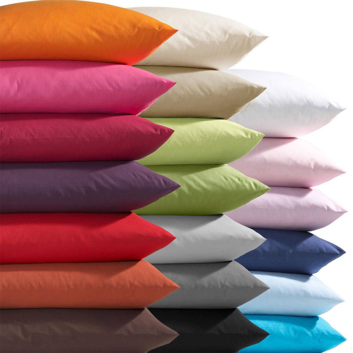 80x60 cm Taie d'oreiller ou Sous Coton 10 Coloris Uni et 4 Imprimés Forme Sac 60x80 Fermeture Portef