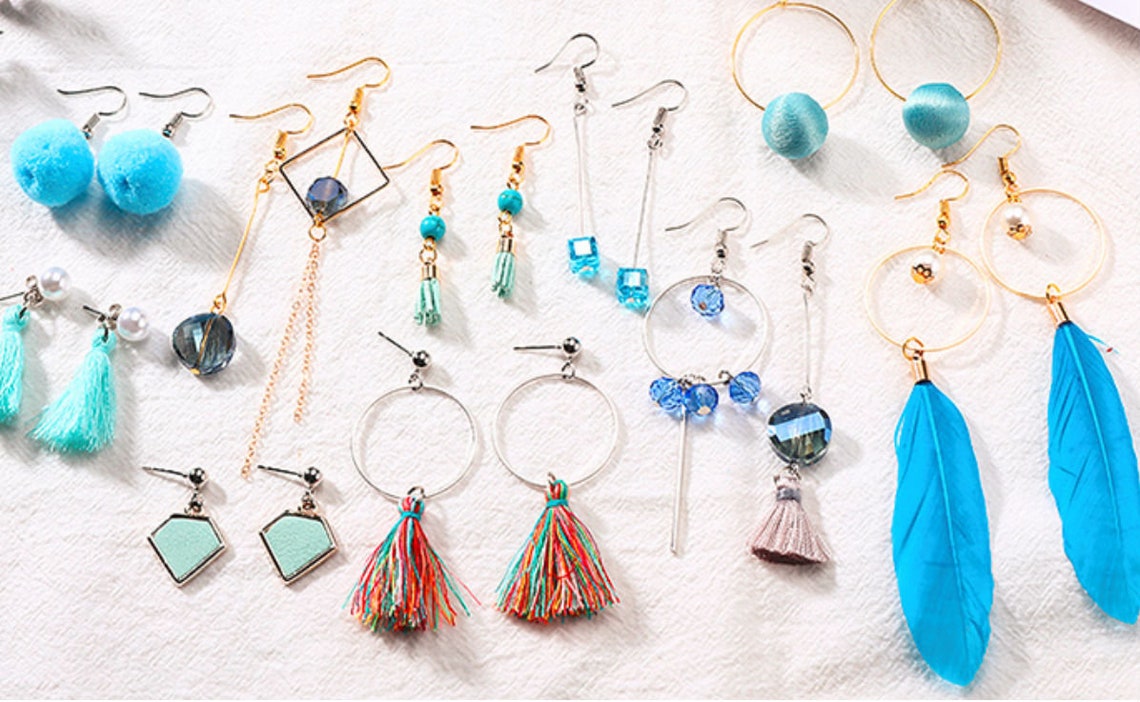 Kit Earring Making BLUE earring components Minimalist Etsy