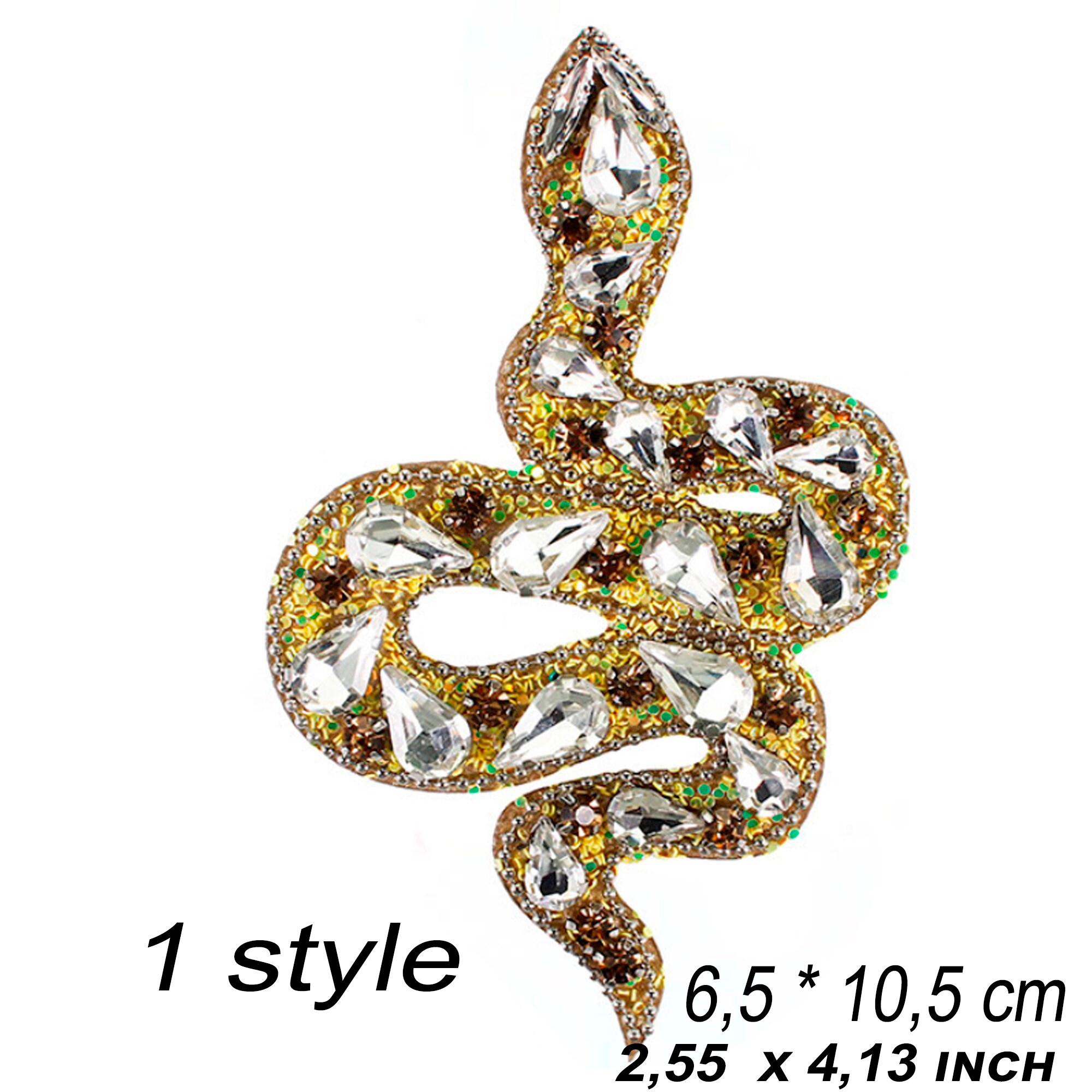 Snake Patch_ Rhinestone Patch_ Applique Bead_fabric Patches_ Etsy