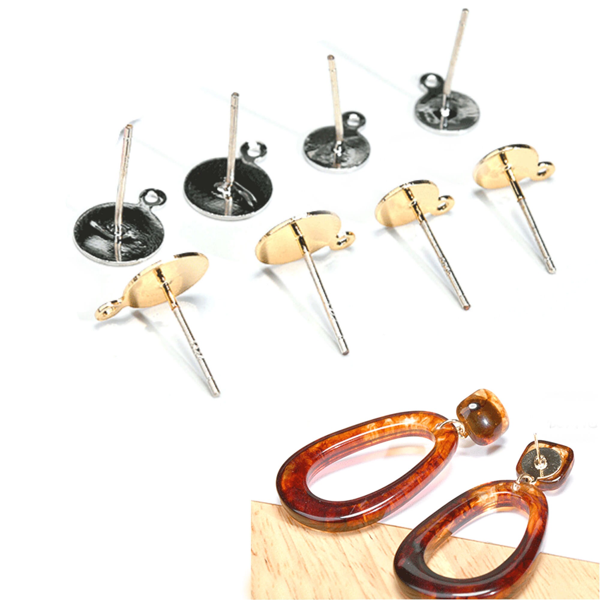 Earring Pin Posts 925 sterling silver earrings pads Flat Etsy