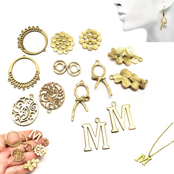 10pcs Matte Gold Geometric Square Charms Pendants for Earring Jewellery Making