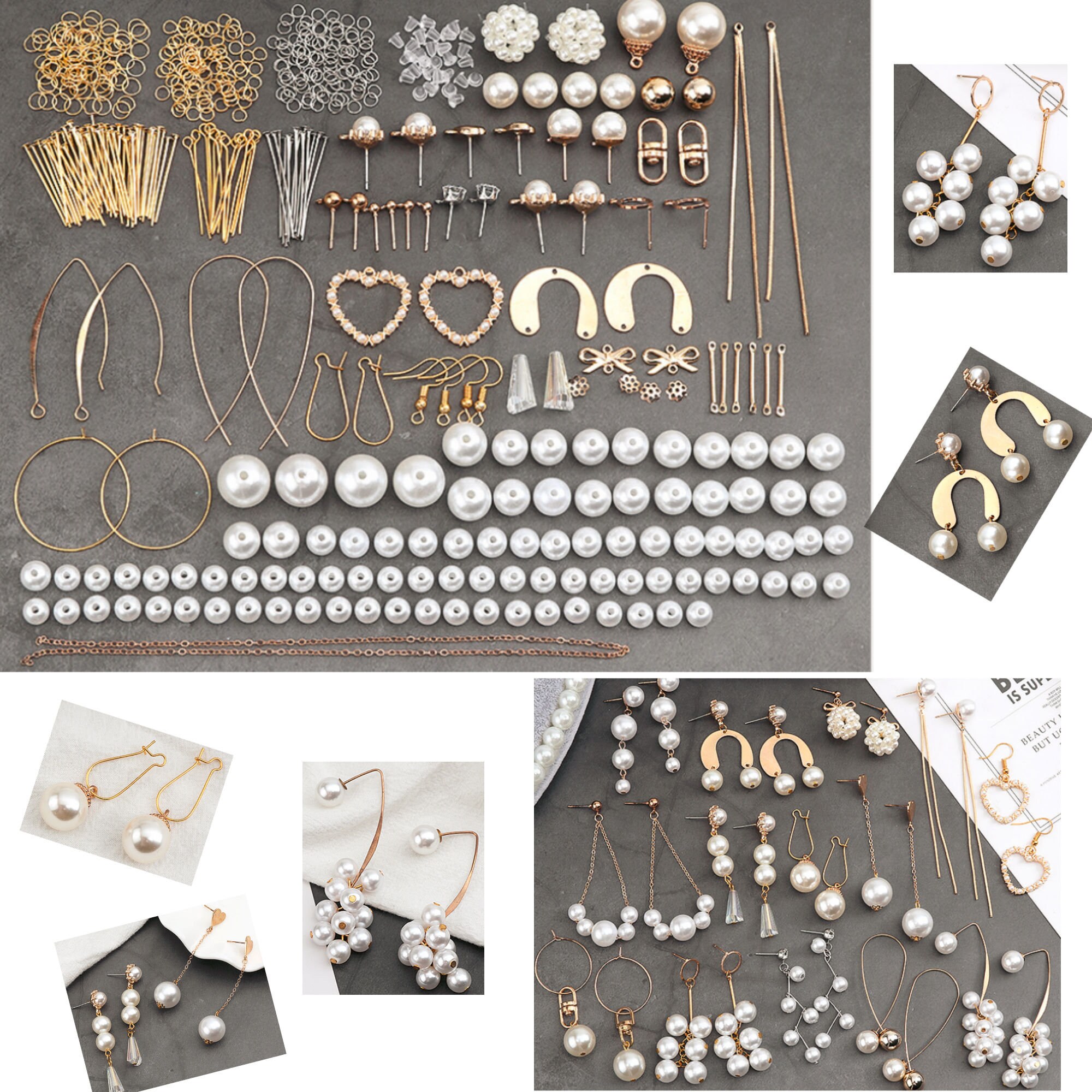Earring Kit White Gold DIY Earring Making Components Etsy