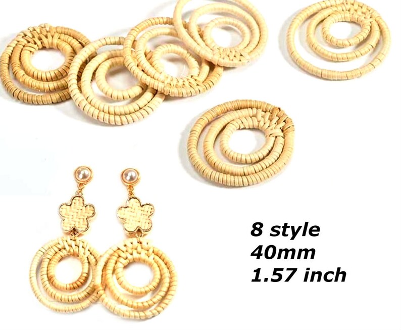 Rattan charms rattan earring making rattan earring Etsy